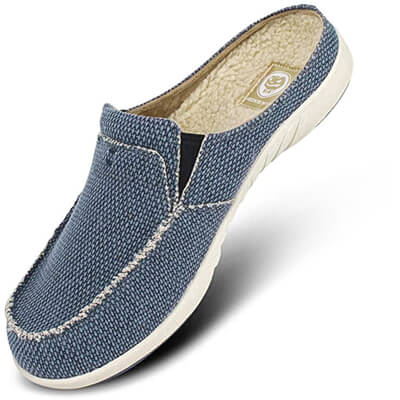 mens leather slippers with arch support